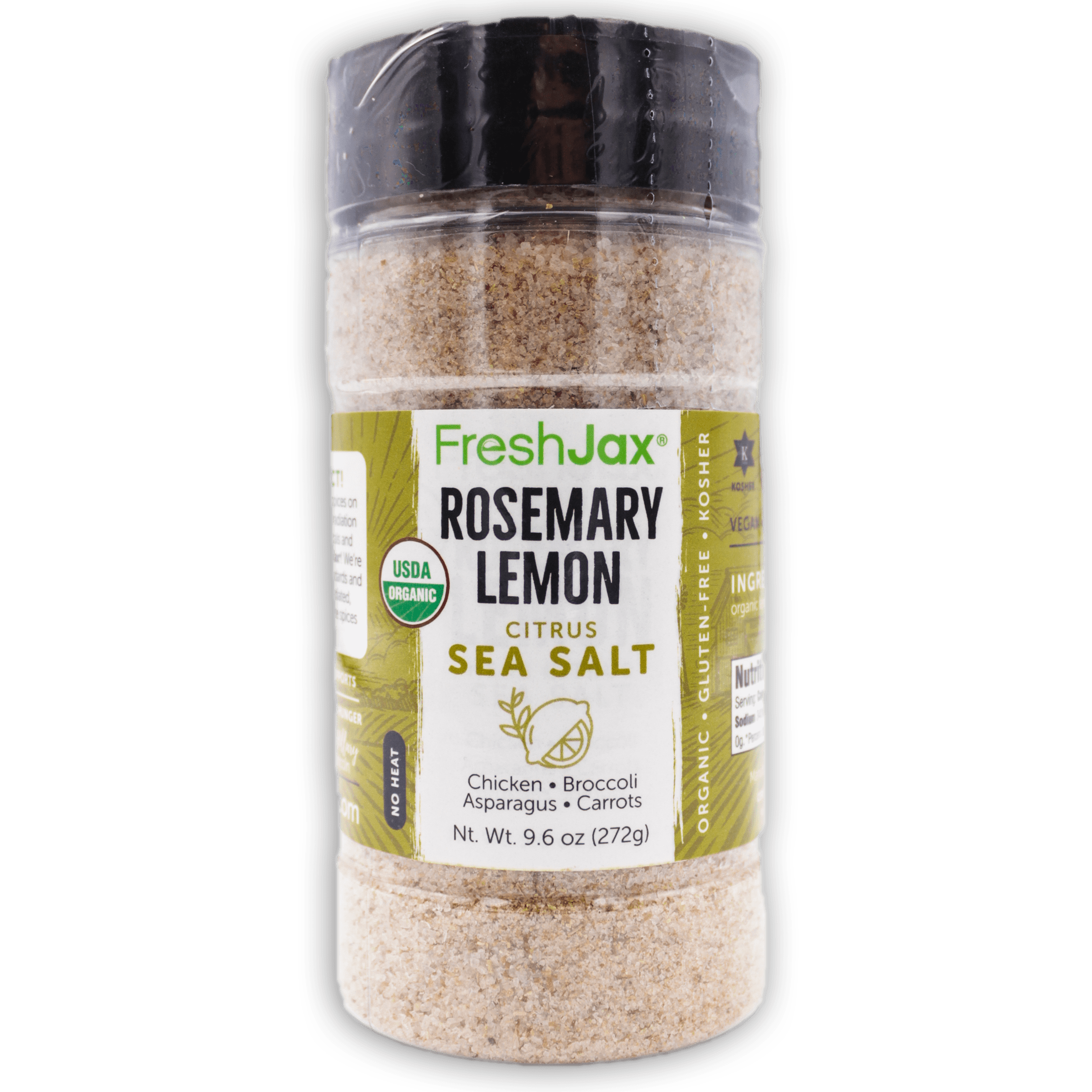 FreshJax Organic Spices Rosemary Lemon Herb and Citrus Sea Salt large bottle