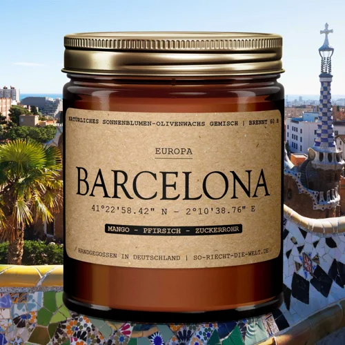 Bougie Parfumée Barcelona - Mangue | Pêche | Canne à Sucre