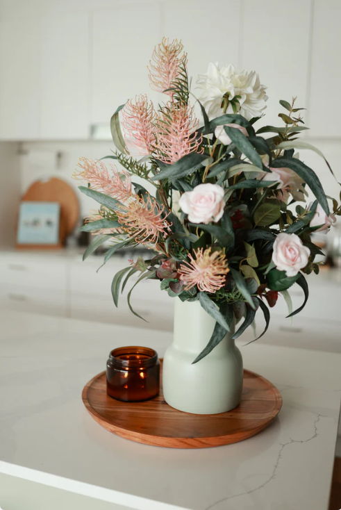 Natives, Dahlia and Rose Arrangement - Realistic Artificial Flowers