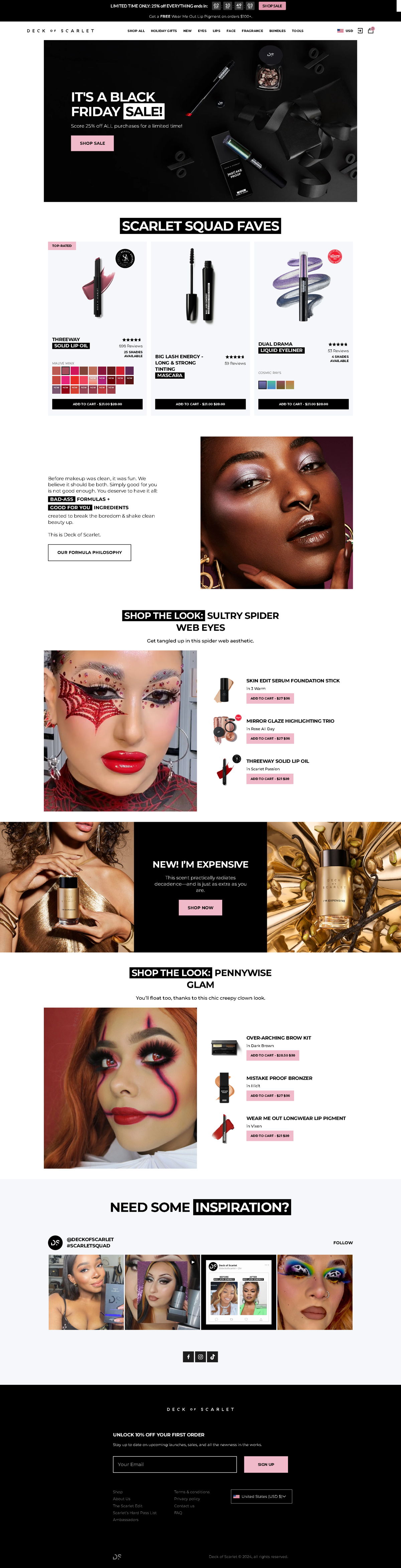 Screenshot of Deck of Scarlet, from the product page examples collection.