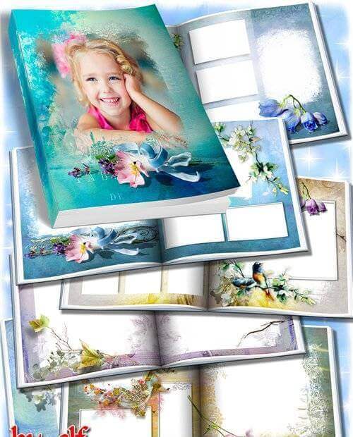 Весенний фотоальбом для Фотошоп - весна в окно стучится