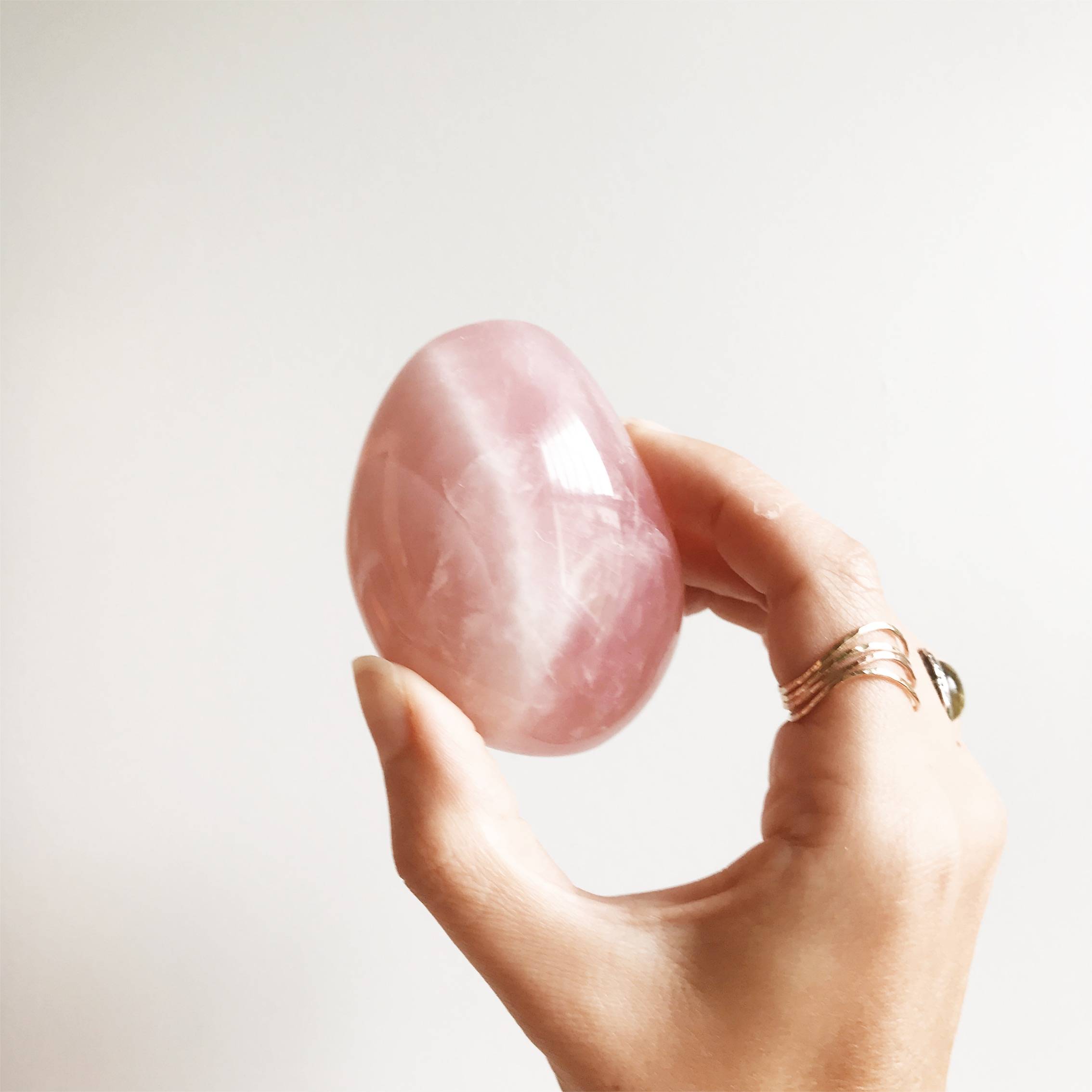A Crystal for Beginners is a Rose Quartz Palm Stone