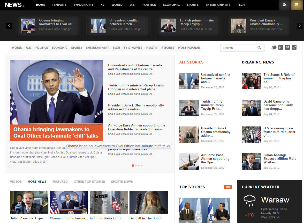 News GavickPro - шаблон для CMS Joomla