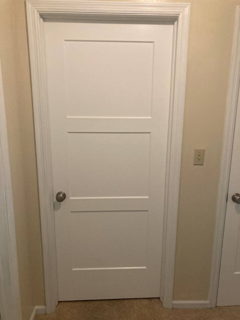 Interior door in a room