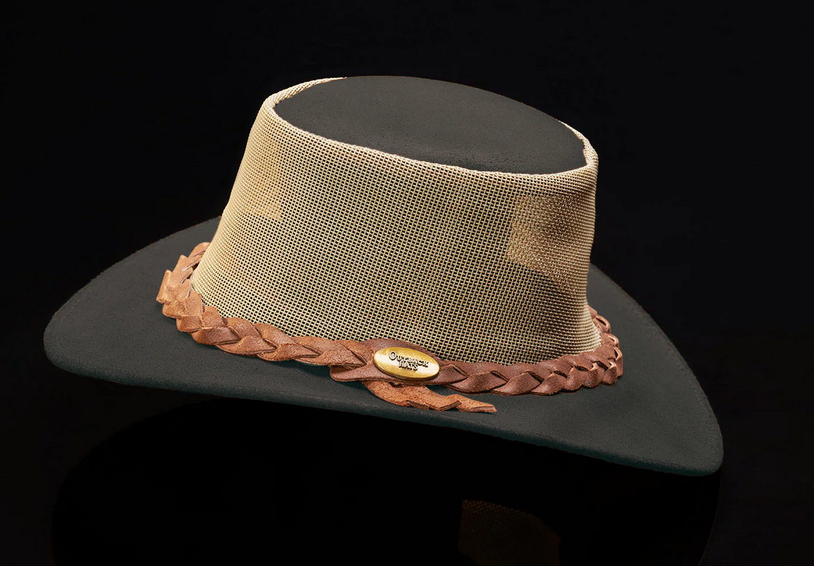 Outback Canvas Mesh Hat Black - Image 3