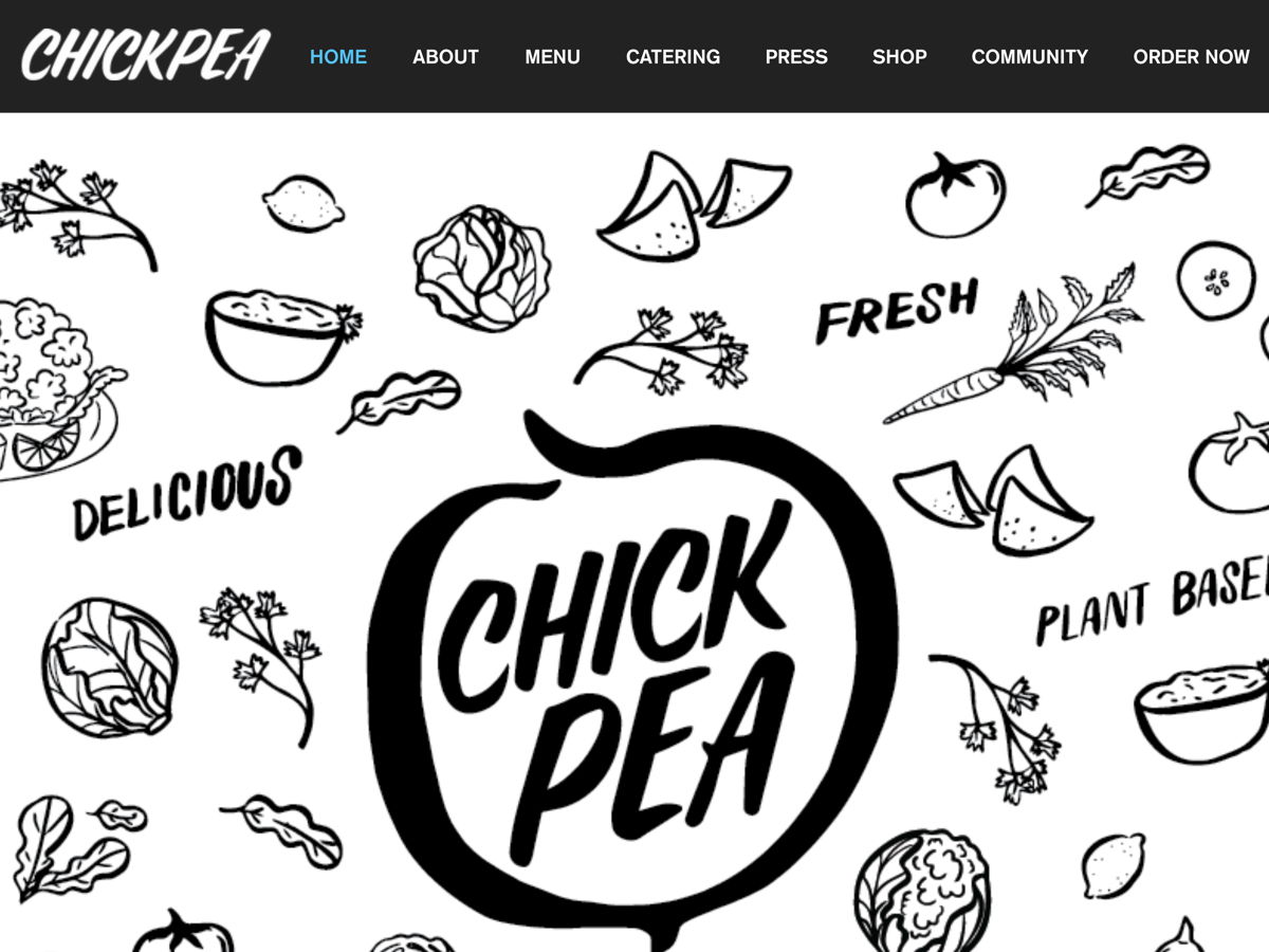 Screenshot of Chickpea, from the wix websites collection.