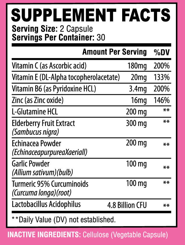 Immune Shield Xena Nutrition label full product composition ingredients