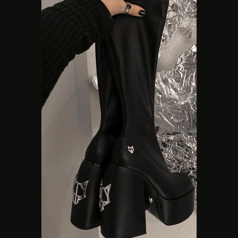 Naked Wolfe Black Stretch Boots