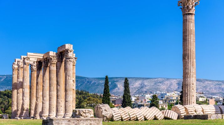 The fallen columns of the Temple of Olympian Zeus tell a story of resilience