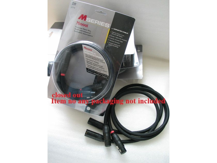 1m new Monster cable M Series M1000i ultimate performance RCA interconnect cable pair