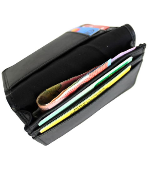Quality Full Grain Cow Hide Leather Wallet / Card Holder. Black. Style No: 11014 - Image 6