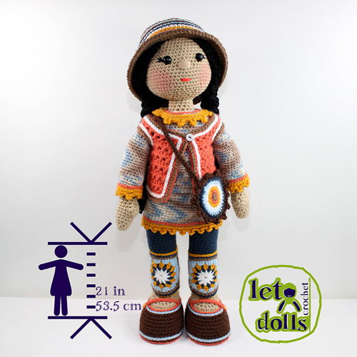 LetoDolls Gehaakte Patronen Grote Poppen (21" / 53 cm) Deel 1: Alex, Brenda, Cara & Dan