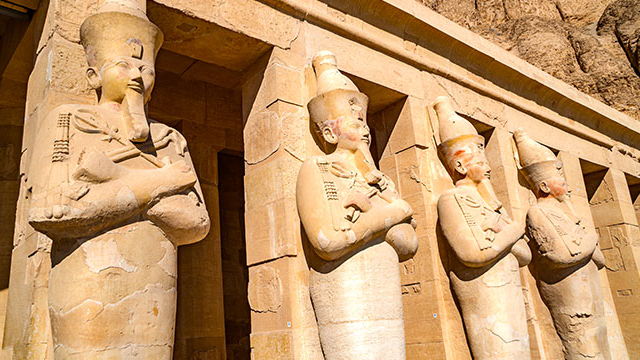 Statues at the Temple of Hatshepsut, Luxor, Egypt