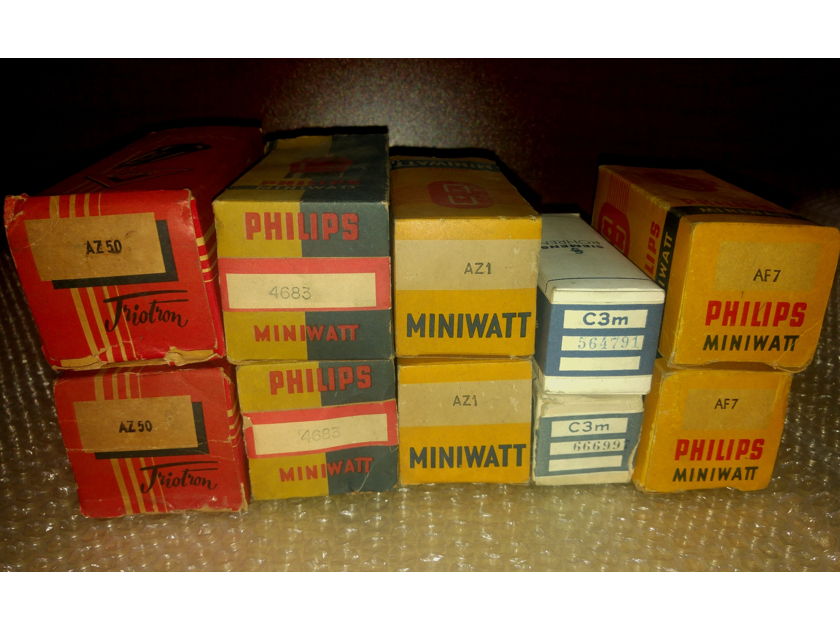 Philips Miniwatt, Siemens AD1, AF7,Cm3,AZ1,AX50 lot 10 tubes for Sengled Ended finest amplifier