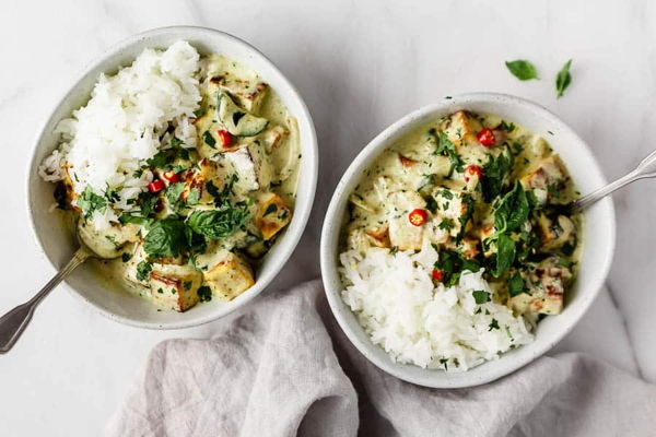 Photo of Vegan Thai Green Curry Rice Bowl 