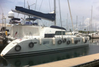 Leonard's very mobile office docked in the Panama Canal.