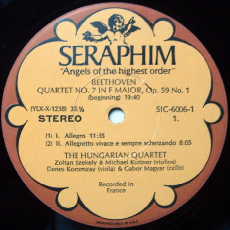 EMI Angel Seraphim / HUNGARIAN QT, - Beethoven The Midd...