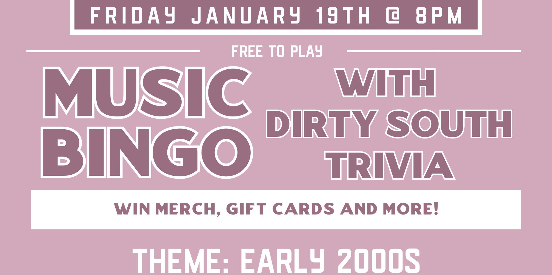 Music Bingo: Early 2000s! promotional image