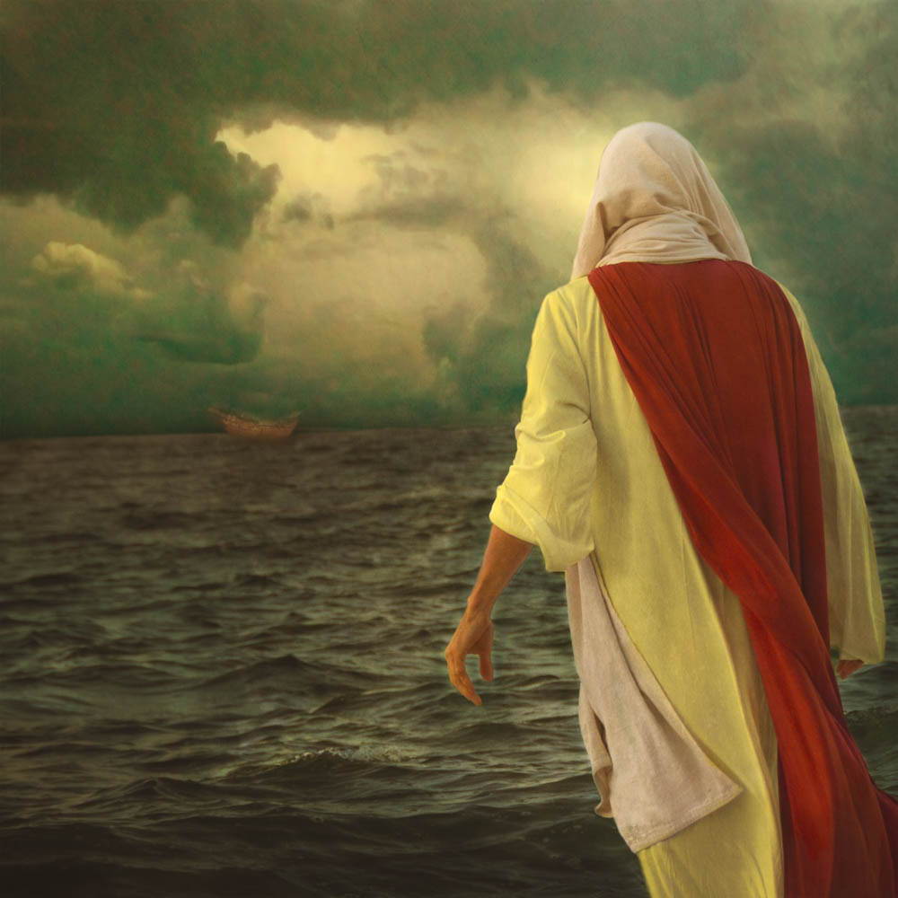 Picture of Jesus walking on water.