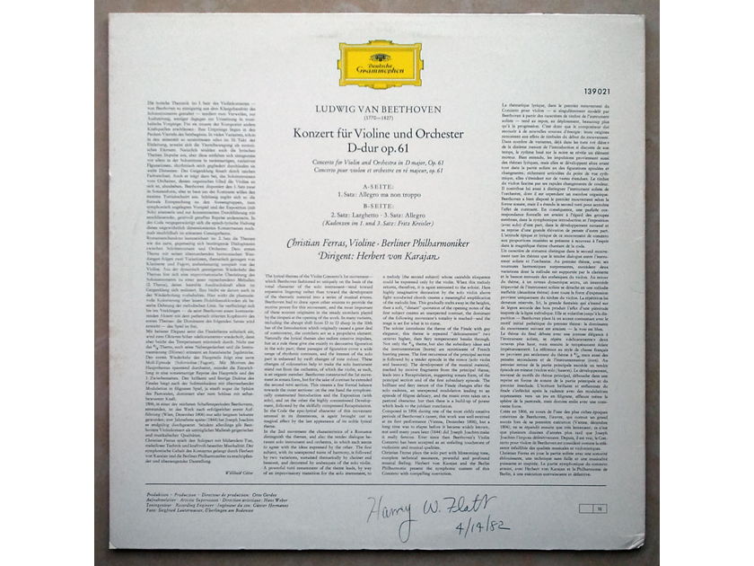 DG/Christian Ferras/Karajan/Beethoven - Violin Concerto / EX