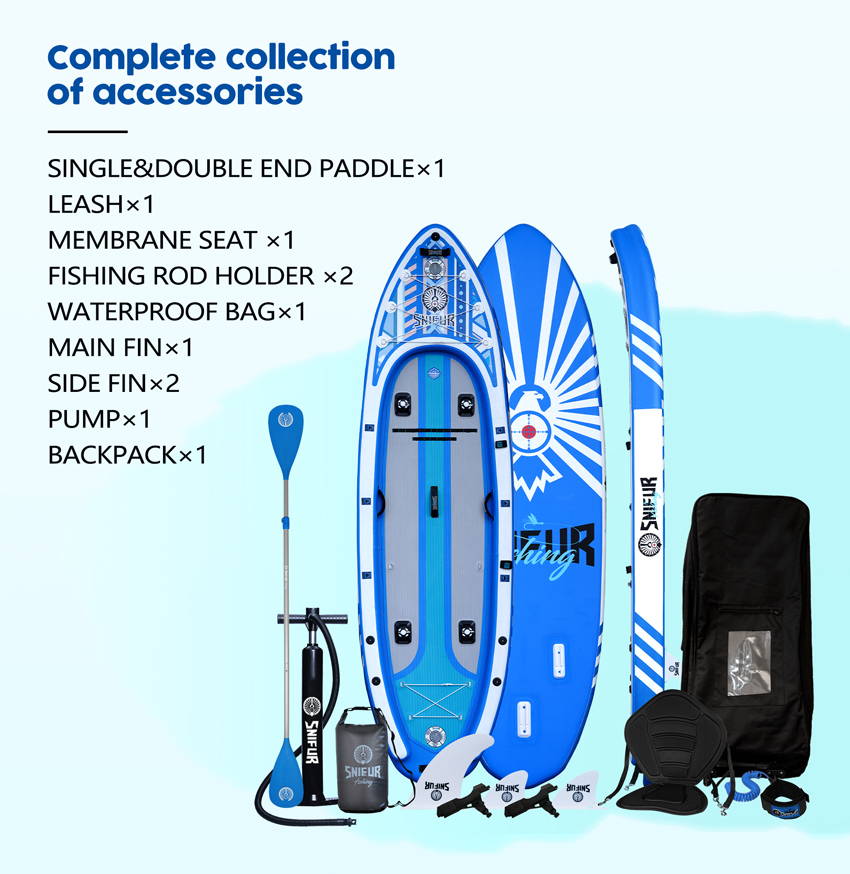 complete collection of accessories of SNIFUR FISHING 11' BOARD