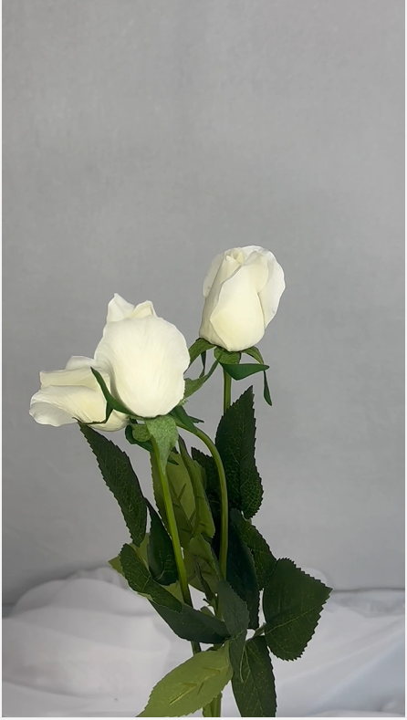 Off White Real Touch Rose Bud - Realistic Artificial Flowers - Image 4