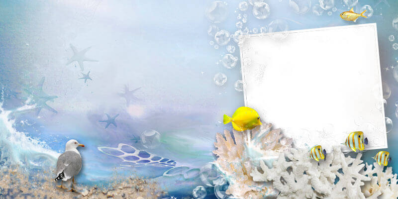 Семейный фотоальбом в формате PSD - море, солнце, пляж, песок