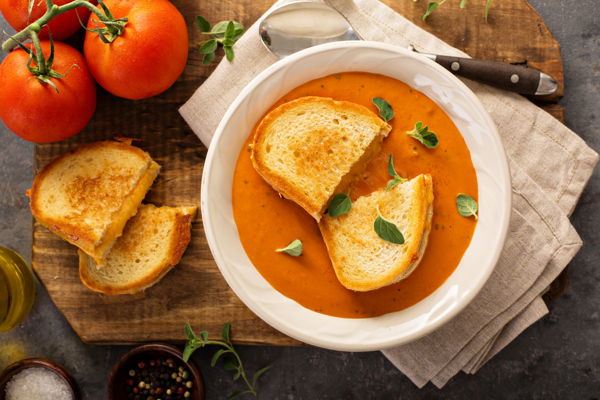 Photo of Roasted Tomato Soup and Deluxe Grilled Cheese