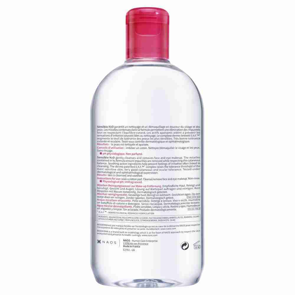 Bioderma Sensibio H2O Soothing Micellar Water Cleanser - 500ml - Image 3