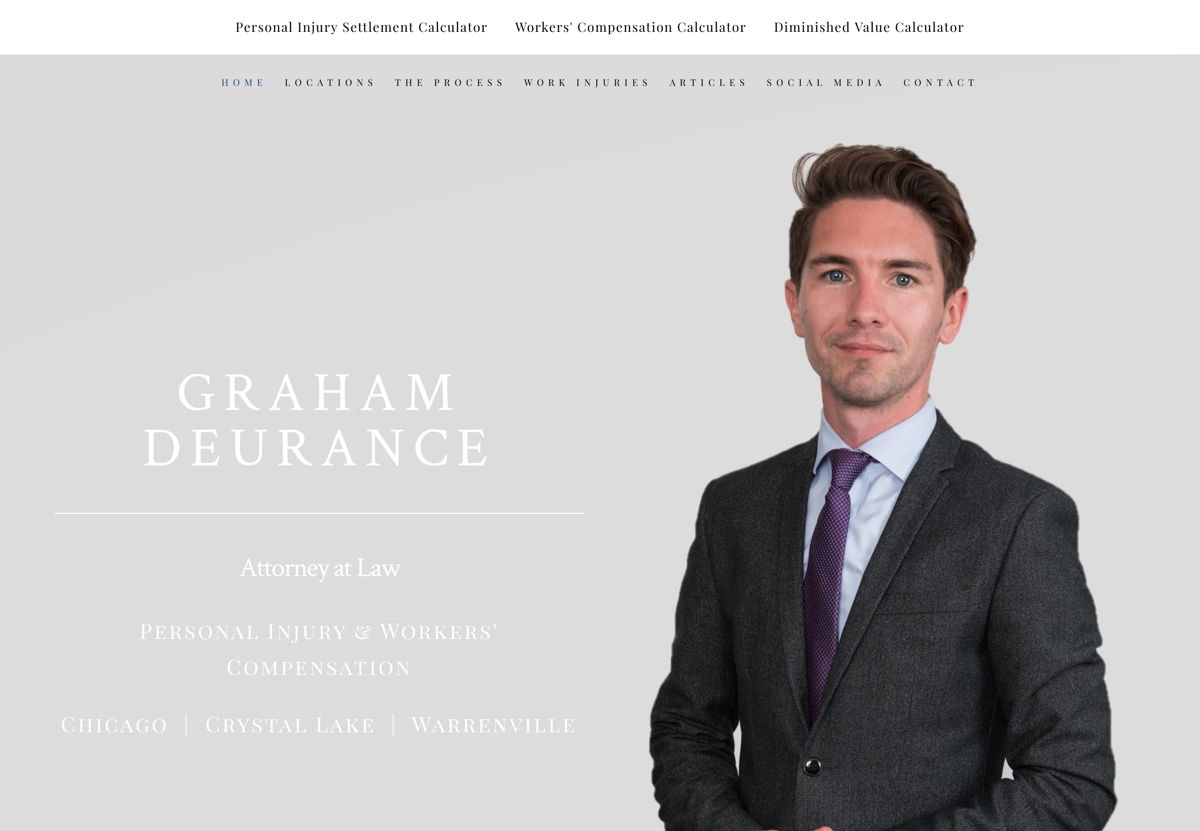 Screenshot of Graham Deurance, from the lawyer websites collection.