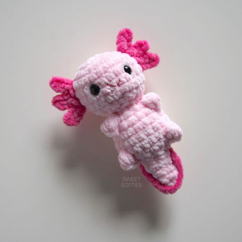 NO-SEW Axolotl-haaktutorial · Eenvoudig, snel en beginnersvriendelijk gratis Amigurumi-poppenpatroon!