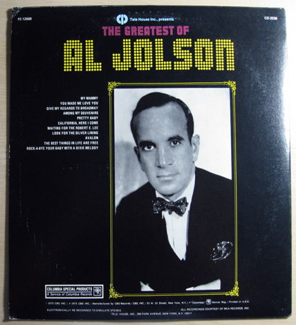 Al Jolson - The Greatest Of Al Jolson - 1975 Columbia P...