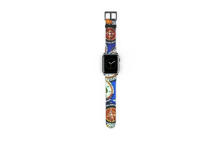 Boho Style Apple Watch Band, Colorful Faux Leather Wristband - Image 3