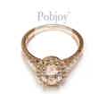 Bespoke rose gold with pink diamond halo ring