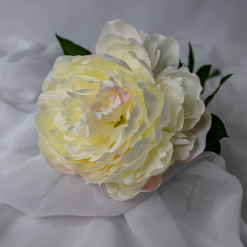 White Peony Bloom Large - Realistic Artificial Flowers - Image 3