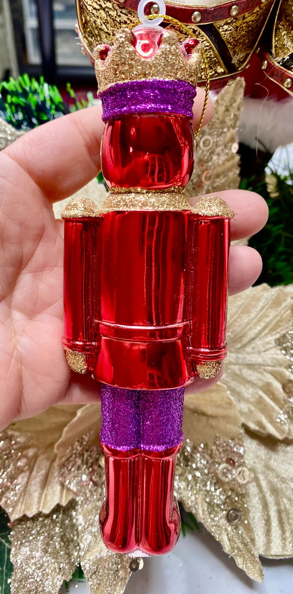 Glass Nutcracker Hanging Ornament - Image 3