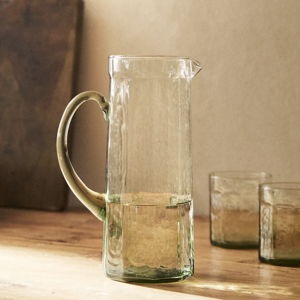 HAMMERED GLASS PITCHER