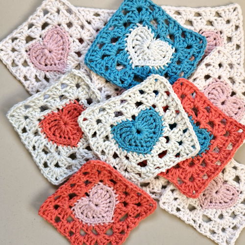 Haakpatroon Granny Square met hartje