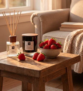 Soy Candle & Reed Diffuser Combo - Strawberries & Cream