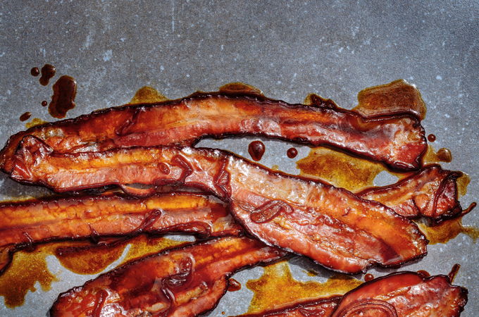 Espresso and Maple-Glazed Bacon