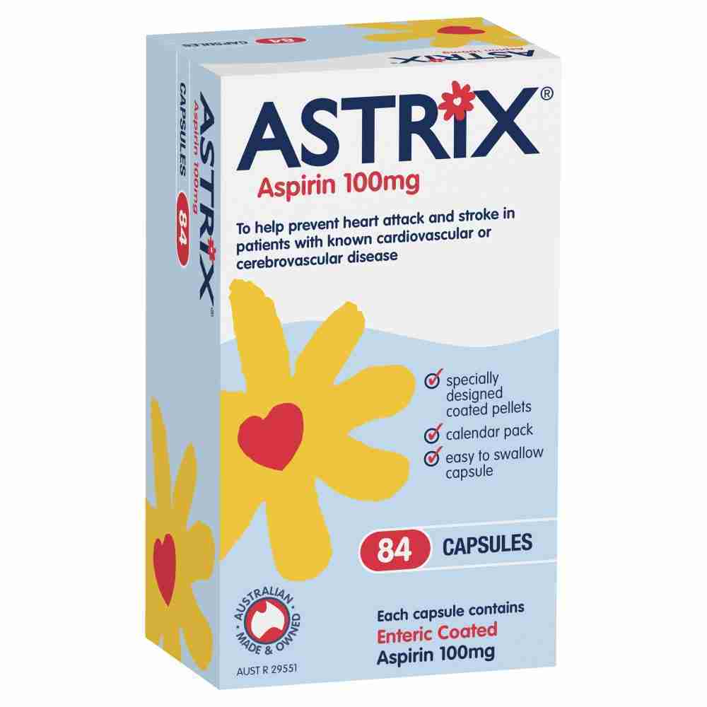 Astrix Aspirin 100Mg 84 Capsules - Image 2