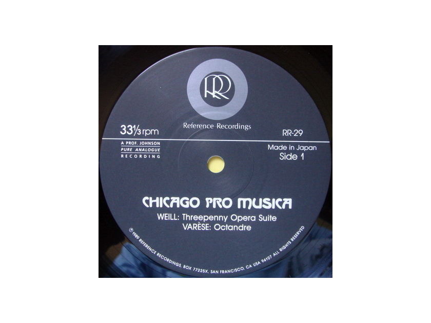 ★Audiophile★ Reference Recordings / CHICAGO PRO MUSICA, - Weil Threepenny Opera Suite, NM, TAS LP!