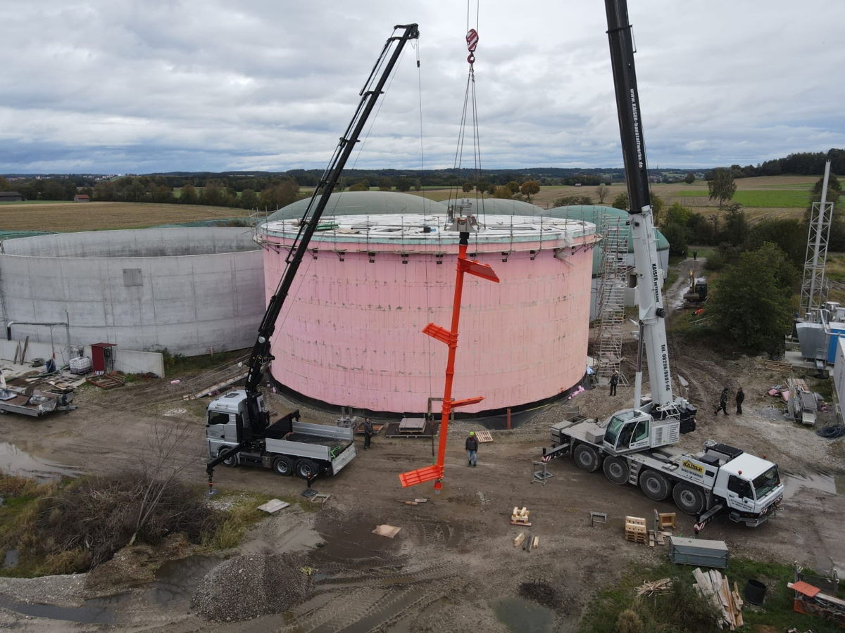 Goliath Paddelrührwerk von Paulmichl wird in Biogasanlage eingesetzt.