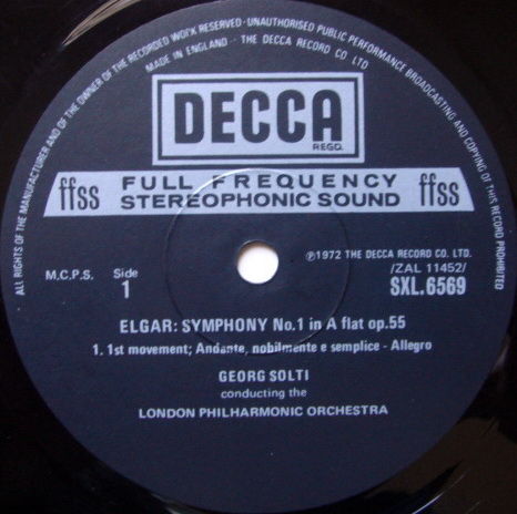 DECCA SXL-NB-ED5 / SOLTI, - Elgar Symphony No.1, NM!