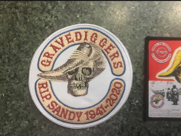 4 inch RIP SANDY HARBUTT & RUN PATCH WITH RIP STICKER. - Image 2