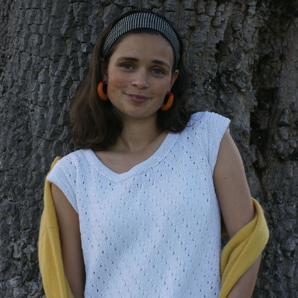 SUZANNE, a beautiful lady summery jumper/top in a lace pattern in DK-weight cotton