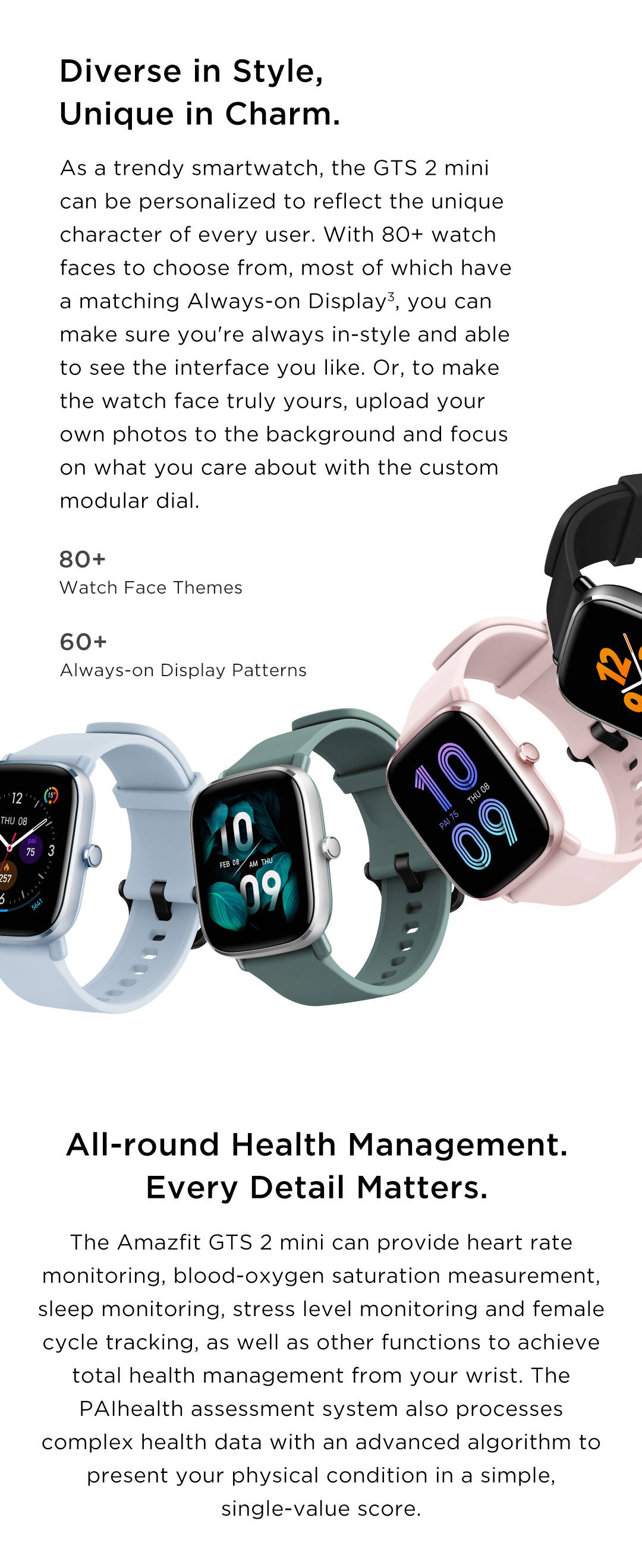  Amazfit GTS 2 Mini Fitness Smart Watch Alexa Incorpore, diseño  delgado súper claro, medición de nivel SPO2, Vida de la batería de 14 días,  70 modos deportivos, ritmo cardíaco, sueño, monitoreo