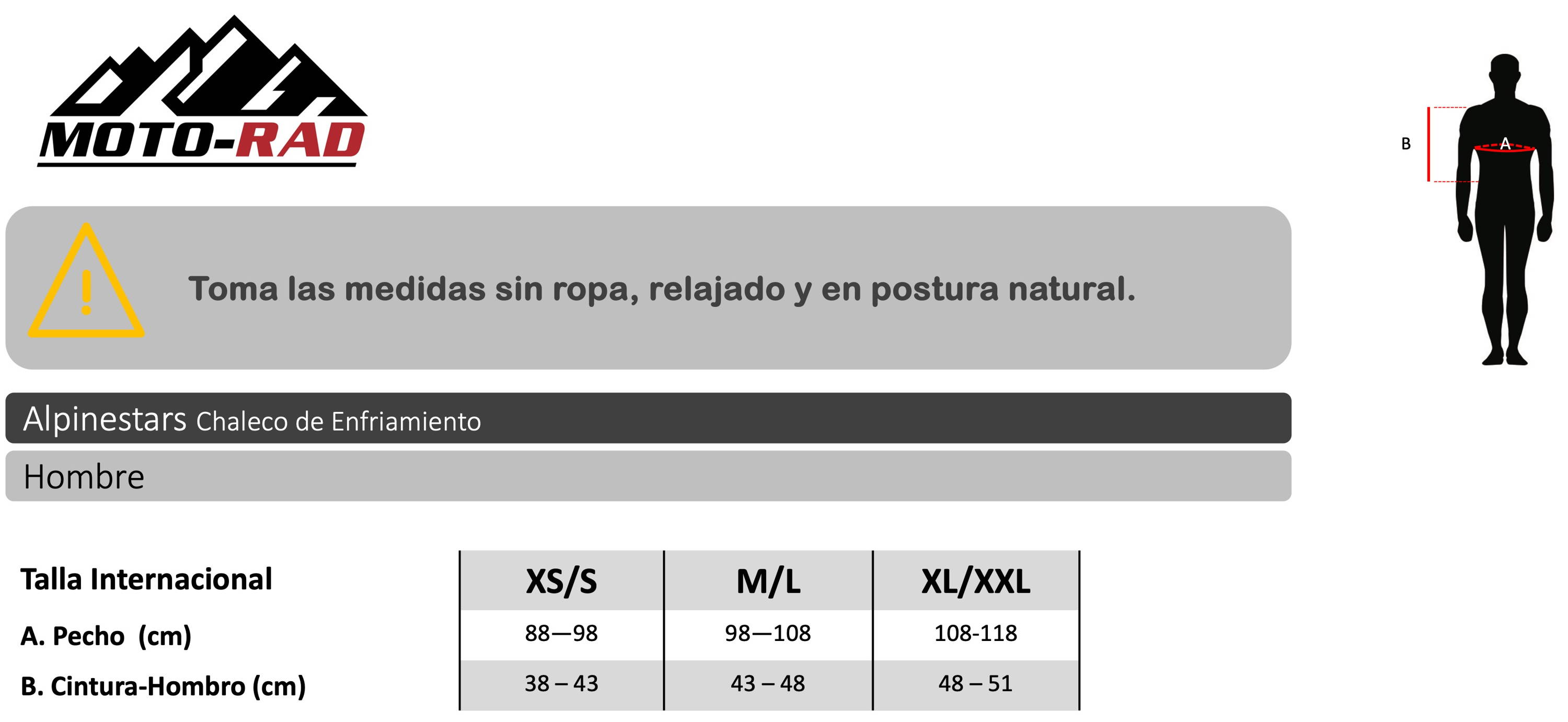 Guia de Tallas Protector de Pecho Alpinestars