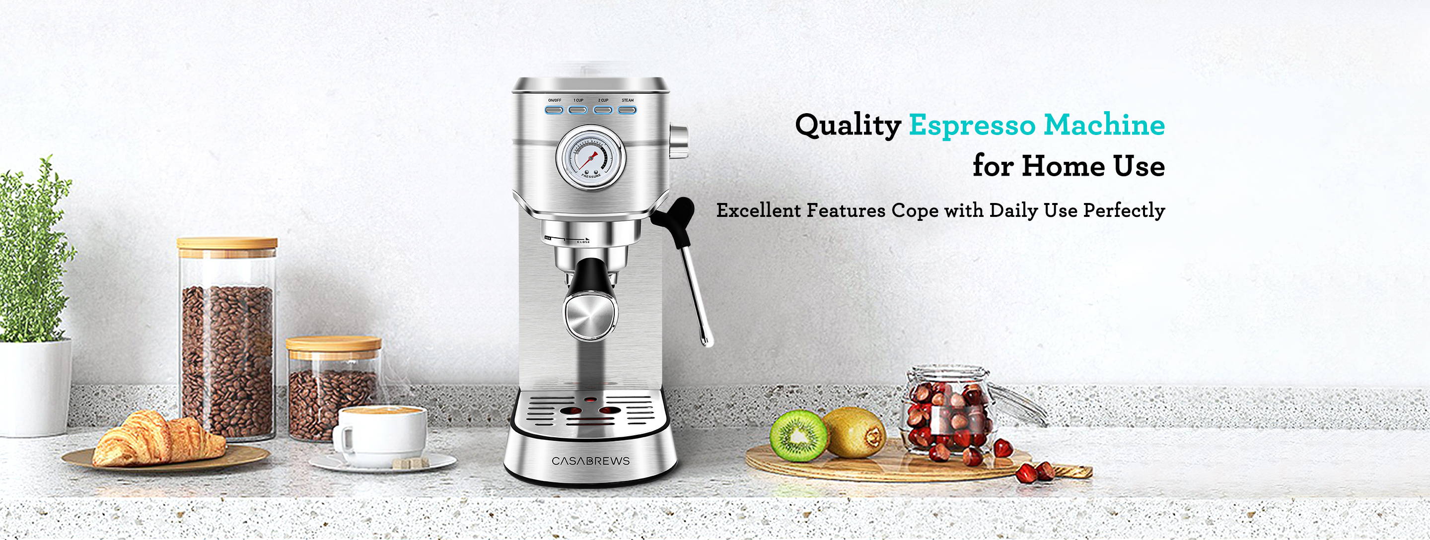 Quality espresso machine for home use excellent features cope with daily use perfectly