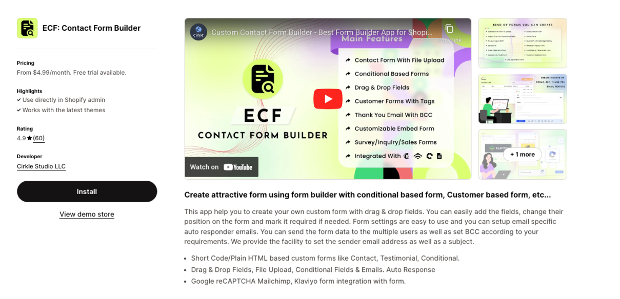 ECF Contact Form Builder